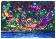 Desorden astral   Acrílico, Gouache y Pastel sobre Tela / 50 x 38 cm / 2017