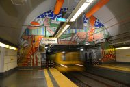 Estación de Subterráneo "Las Heras" Línea H Mosaico Veneciano / 470 m2 / Av. Las Heras y Pueyrredón, Buenos Aires, Argentina.